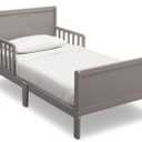 Delta Children Fancy Wood Toddler Bed - Greenguard Gold Certified, Grey
