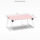 Ruxury Foldable Lap Desk Laptop Stand Bed Desk Table Tray, Breakfast Serving Tray, Portable & Lightweight Mini Table, Lap Tablet Desk for Sofa Couch Floor - Pink