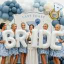 Last Toast on the Coast Bachelorette Decorations Blue bridal shower sand Balloon Garland Kit with Backdrop Huge 40 inch BRIDE letter Diamond Ring balloons for Hen Party Wedding Engagement supplies