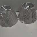 Lamp Shades for Table Lamps, Gray Lampshades Set of 2, 5.5" Top x 10" Bottom x 6.6" High, Natural Linen Lamp Shades for Floor Lamps Bedside Lamps, Spider, Bulb Clip Adapters Included