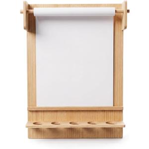 21 Inch Wooden Easel Paper Roll Holder Wall Mount with Drawing Board Storage Shelf Painting Paper Roll Butcher Papers Dispenser for Home Playroom Office School, 29.5 x 21.6 x 3.9 inches