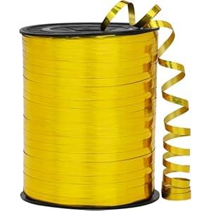 OMISELIO Gold Ribbon - 500 Yard Shiny Metallic Curling Ribbon for Gift Wrapping, Balloons, Parties & Occasions