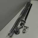 Tension Curtain Rod 51-146 Inch (4.25-12.16Ft), Long Outdoor Tension Rod for Patio Window Gazebo, No Drill Dual-End Adjustable Spring Shower Rod, Rust Proof, Easy to Install, Rod Diameter 1.26In, Black