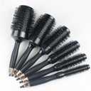 The Curling Comb is All Black, Ceramic Aluminum Tube, thermally Conductive, Fluffy, hairstyling, Curly Hair, Like a Rubber Handle, Hair Rolling Comb, 32mm
