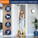Magnetic Screen Door, Keep Bugs Out, Pet & Kid FriendlyWorks with Front Doors, Sliding Doors,Fit Door Size 36 x 78 Inches, White