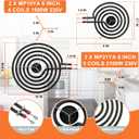 W10290350 W10290353 Porcelain Burner Drip Pans & MP22YA Electric Range Burner Element Unit Set & 330031 Range Burner Receptacle Kit by Cenipar-Compatible with Whirlpool Frigidaire Range Oven/Stove