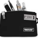 Vaultz Money Bag with Lock - 5 x 8 Inches, Men & Women's Locking Accessories Pouch for Cash, Bank Deposits, Wallet, Medicine, Phone and Credit Cards - Black