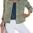 HipGlamp Breathable Women's Jean Jacket: Vintage Collared Neckline, Easy Layer for Spring/Fall Casual Outfits, XXL