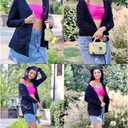 ULTRANICE Women's Cardigan Sweaters Lightweight Long Sleeve Open Front Knitted Button Down Cardigans Tops with Pockets (Medium, Black)