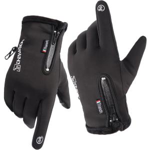 Winter Warm Gloves, Touchscreen Cold Weather Driving Gloves Windproof Anti-Slip Sports Gloves for Cycling Running Skiing Hiking Climbing, Men Women (Large, black)