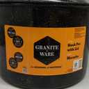 Granite Ware 21-Quart Stockpot, Large Capacity for Soups, Stews, Pasta - Durable Graniteware with Non-Stick Surface for Easy Cleaning - Chip-Resistant & Even Heat Distribution (Speckled Black)