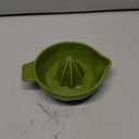 Ceramic Lemon Juicer Reamer Manual Citrus Lime Hand Squeezer Bowl with Handle and Pour Spout, Handheld, Easy to Use and Clean (Green)