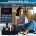 Couch Cup Holder & Organizer with USB Charging Ports Sofa Caddy for Drinks, Remotes, Snacks & More Perfect Couch Accessory with Anti-Slip Design