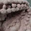 DISSA Fleece Blanket Throw Size  51x63, Pink  Soft, Plush, Fluffy, Fuzzy, Warm, Cozy  Perfect Throw for Couch, Bed, Sofa - with Pompom Fringe - Flannel Blanket Throw Blanket