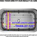 Serene Valley Sink Bottom Grid 27-1/2" x 13-1/2", Centered Drain with Corner Radius 1-1/2", Sink Grids Stainless Steel NDG2713C