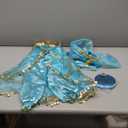 Arabian Princess Costume for Toddler Girls - with Sequin Small bag, Headband (4-5 Years, Blue 51)