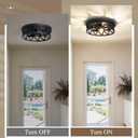 13 inch Black Flush Mount Ceiling Light Fixture,3-Light Light Fixtures Ceiling Mount for Hallway,Hall,Kitchen,Farmhouse (1 Pack)