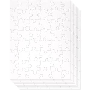 Juvale 36 Pack Blank Puzzles to Draw On, 8.5x11 Make Your Own Jigsaw Puzzle for Kids DIY, Arts and Crafts Projects (48 Pieces Each)