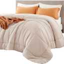 Bedsure Comforter Duvet Insert - Quilted Comforters Queen Size, All Season Duvet, GentleSoft Down Alternative Bedding, with 8 Tabs, Gifts for Women/Men, Beige, Queen 88 x 88 Inches