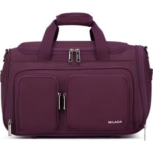 MILADA Underseat Carry On Luggage Bags for Travel Lightweight Foldable Carry On Bags for Airplanes Small Duffle Bag for Men Women TSA Approved Underseat Bag Travel Tote Bags, Purple