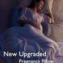 Momcozy Pregnancy Pillow, Original F Shaped Maternity Pillow for Pregnant Women with Adjustable Wedge Pillow, Full Body Support Pregnancy Pillows for Side Sleeping with Air Layer Cover, Grey