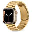Band Compatible with Apple Watch Band 49mm 46mm 45mm 44mm 42mm Premium Stainless Steel Metal Replacement Strap Compatible with Apple Watch Ultra 3 2 1 Series 11 10 9 8 7 6 5 4 3 2 1 SE, Gold