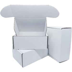 Small White Box 6 x 4 x 3 Inch 50 Pack Recyclable Corrugated Gift Mailers Storage Business Packaging Shipping Boxes