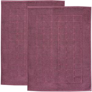 Superior 100% Cotton Bathmat Set, Bath Mats, Bathroom Decor, Shower, Bathtub Essentials, Home Accessories, Small Washable Rug, No Backing, Heavyweight, Nora Collection, Set of 2, 22" x 35", Plum
