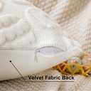 Set of 2 White Easter Egg Faux Fur Throw Pillow Covers 18x18 inches Velvet Spring Pillow Covers for Couch Bedroom Decorations Fluffy Floral Pillowcases for Farmhouse