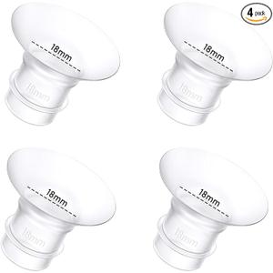 4Pcs Breast Pump Flange Insert 18mm Compatible with Momcozy/Spectra/Medela/eufy/Elvie/Lansinoh/Paruu P10 Breast Pump, Fit for Momcozy M5/M9/M6/V2 Pro/V2 pro/S12 Pro/eufy E10 S1 S1 Pro, 24mm Flange