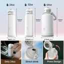 Insulated Magnetic Water Bottle - Reusable Stainless Steel Bottle with MagSafe Compatible Phone Holder - Keeps Cold for 24 Hours - Perfect for Gym, Sports, and Travel - White 24oz