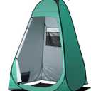 anngrowy Shower Tent Pop-Up Privacy Tent Camping Portable Toilet Tent Outdoor Camp Bathroom Changing Dressing Room Instant Privacy Shelters for Hiking Beach Picnic Fishing Potty, Extra-Tall, UPF 50+ (GREEN)