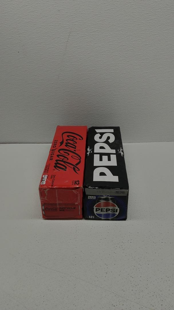 Set of 2: Coke Zero Sugar Cola Soda, 12 oz, 12 Pack (Best By: Oct 13 2025) +  Pepsi Zero Sugar Cola Soda, 12 Fl Oz Cans (Pack of 12)(Best By:  Nov 03 2025)