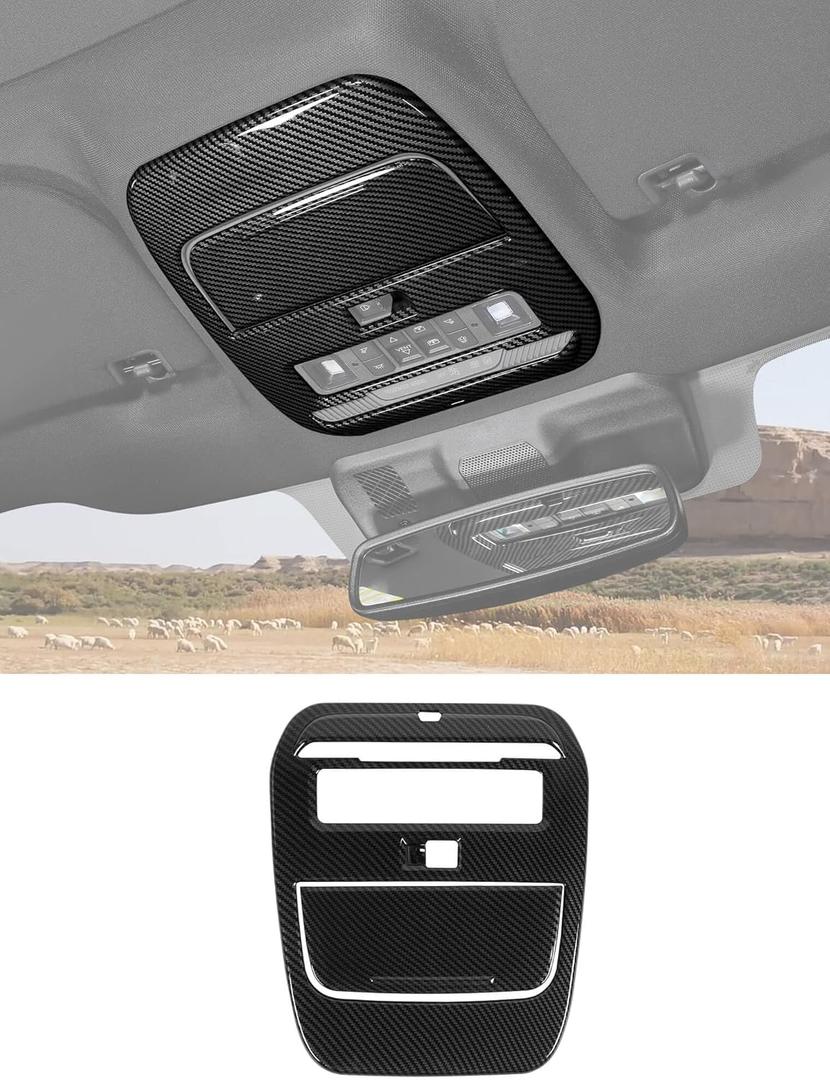 Savadicar Overhead Console Cover Trim for 2021-Present Ford F150, Carbon Fiber Finish Dome Light Panel Overlay Accent, Interior Decorative Accessories