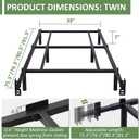 Twin Metal Bed Frame, 7 Inch Low Heavy Duty Platform Bed Frames Twin Size for Box Spring and Mattress, Easy Assembly, Noise-Free, Adjustable, Black