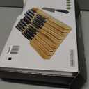 Utoplike In-drawer Knife Block Bamboo Kitchen Knife Drawer Organizer Large, Handle Steak knife Holder without Knives, Fit for 16 Knives and 1 Sharpening Steel (Knives & Sharpening Not Included)