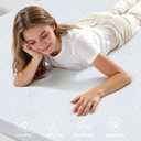 Subrtex Mattress Topper Cover (Only Cover) Mattress Protector Bedding Rayon Made from Bamboo Removable Mattress Encasement Mattress Cover with Zipper (4 Inch, White, Twin)