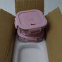 Square Glass Food storage Containers with Airtight Lids, 2 cup Food Meal Prep Containers, Square Glass Bowl For Lunch Sandwich Fruit Snack, Dishwasher Microwave Freezer Safe- (Pink+Green)