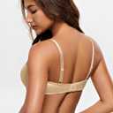 Wingslove Women's Sexy Lace Plus Size Embroidered Sheer Unpadded Underwire Unlined See Through Bra (34D, Nude)