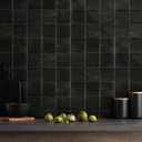 Commomy Thicker Black Peel and Stick Tiles - 10 pcs of 12" x 12" - 3D Adhesive Square Peel and Stick Tiles Backsplash for Kitchen, Bathroom, Removable, Waterproof, Vinyl Wall Tile