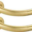 2 Pack Warm Gold Disc Curtain Rods, 48-84 Inches Window Curtain Rod,Adjustable Room Darkening Curtain Rod with Aluminum Finials and Brackets,Wrap Around Design (48-84" & 2PCS)