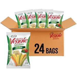 Sensible Portions Garden Veggie Snacks - Veggie Straws, Snack Size, Sea Salt, 1 Oz (Pack of 24) (BB: January 26, 2026)