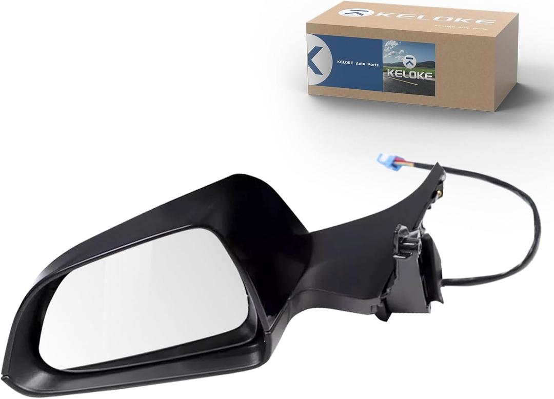View Mirror Assembly Compatible with 2017-2023 Tesla Model 3, Front Driver Side Rearview Mirror with Memory Recall, Power Adjusted, Power Fold, Heated, Pearl Black, Replace# 1592031-00-E