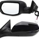 Lqito Left Driver Side Mirror Compatible With 2017-2022 Honda CRV With Manual Folding Power Glass Heated Blind Spot Turn Signal Black Replace# 76251T1WA01ZF(9Pins)