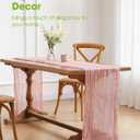 Pureegg 2-Pack Cheesecloth Table Runner, 120'' Easter Spring Boho Gauze Table Cloth Decorations for Party, Baby Shower, Wedding and Farmhouse, Fabric Room Decor, Dusty Pink