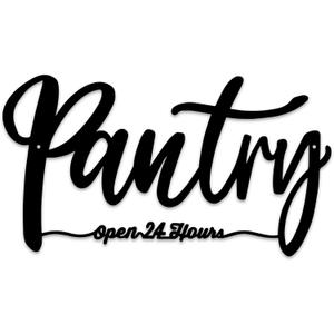 Metal Pantry Sign For Kitchen, Pantry Wall Decor, Rustic Farmhouse Kitchen Decorations Wall, 13.4 X 7.4 inches, Black