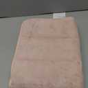 ROSMARUS Memory Foam Bath Mat 17 x 24, Water Absorbent Bath Mats for Bathroom, Non Slip Washable Bathroom Rugs for Shower, Ultra Soft Bathroom Mats for Floor & Tub, Pink