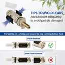 1222/1222B Cartridge Pressure Balancing with 104421 Removal Tool & 116653 Handle Metal Adapter Replacement,Compatible with Moen Posi Temp Single Handle Tub/Shower Faucets Plumbing Repair Kit,Brass