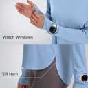 Women's UPF 50+ Sun Shirt with Hoodie SPF Long Sleeve UV Protection Clothing Lightweight Fishing Hiking Outdoor (Blue, M)