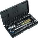 Premium 40 Pieces 1/4" & 3/8" Drive Socket Set Tool Kit Torx Ratchet Driver